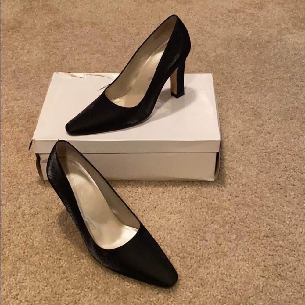 Sparkly Fabric Nine West Black Heels
